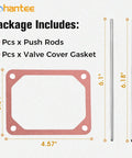 Drop In Push Rod Set With Valve Cover Gasket For 690981 690982 And 690971 Engines Replacement Part 498746 4 Pack, 6.18-inch rods