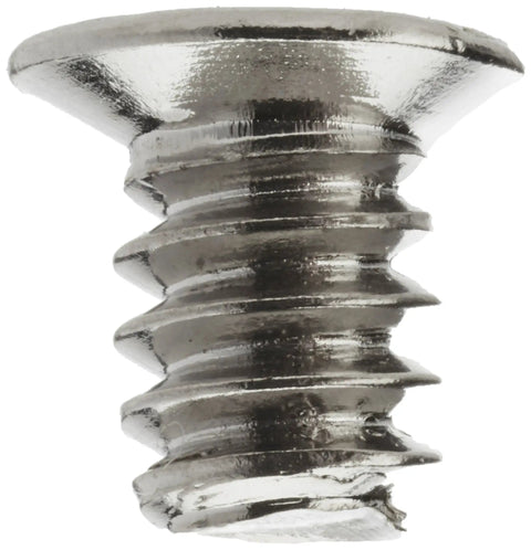 Close-up of a metallic screw from the Screw Bag And Label Kit For 24x Hot Swap 3.5 Inch HDD Tray Cables In Server Racks, 100 Pcs Pack With MCP-410-00005-0N