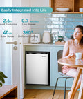 Keep It Frosty with This Dope 2.1 Cu Ft Upright Mini Freezer Rocking a Sleek Stainless Steel Door in a cozy kitchen setting.