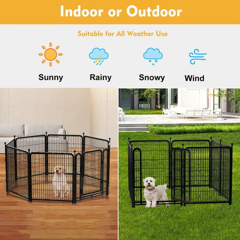 Tall Garden Fence 36 Inch High 10 Panel Heavy Duty Metal Dog Fence For Yard Outdoor Pet Playpen suitable for indoor outdoor use