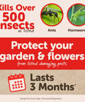 Garden Insect Killer Concentrate 32 Oz Easy To Use Mix With Water And Spray Kills 500 Plus Pests Without Hurting Plants Lasts Up To Three Months Safe For Flowers And Veggies Perfect For Early Infestation Control kills ants and hornworms and lasts 3 months.