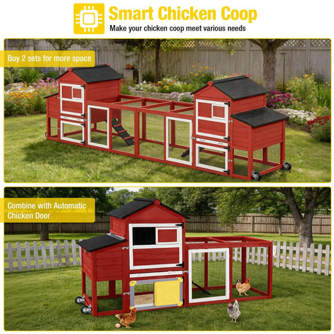 Mobile Chicken Coop On Wheels For Four To Six Chickens With Run And Two Nesting Boxes Backyard Expandable Chicken House For Ducks