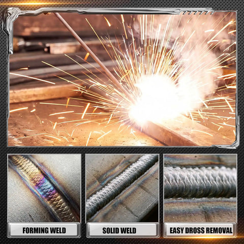 E6013 Welding Rod Three Thirty Second Inch, 3 Pound Carbon Steel Electrodes, sparks and welding close-ups, AC DC compatible