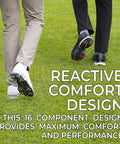 Rear view of golfers walking on grass wearing Pulsar Golf Cleats Fast Twist 3.0 18 Count Clamshell Black for all-day comfort and traction.