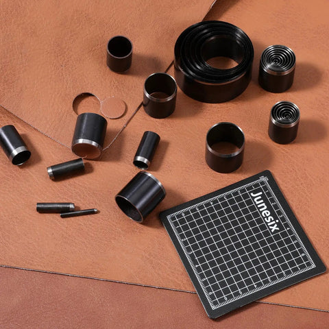 Leather Circle Cutter Tool Set 31 Piece Pro Grade Punch Kit With High Carbon Steel Round Dies Ranging From 1Mm To 55Mm for DIY crafts