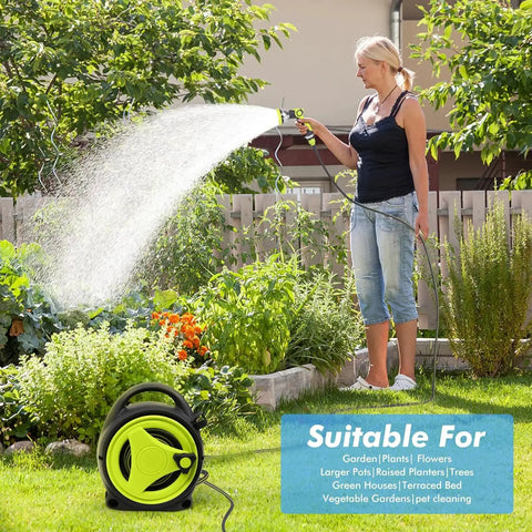 All In One Retractable Garden Hose Reel Kit With 45 Plus 5 Ft Extendable Hose watering garden with nozzle