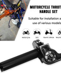 Seven Eighths Inch CNC Aluminum Quick Twister Throttle Grip With Cable for Dirt Bikes and ATVs, shown close-up in black.