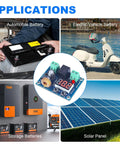Straight Up Reliable Low Voltage Cutoff Relay Switch Automatic Battery Disconnect Protector Module For 12 To 36 Volt Lithium Lead Acid Solar Wind Kit Dual Pack in battery application setup.