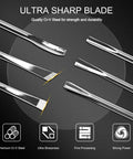 Ultra sharp blades from the six piece wood carving tools and kickass CRV steel chisel set showing fishtail designs for fine woodworking.