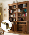 Premium L Shaped Cabinet Shelf Clips With 6mm Holes 40 Pack Bronze Metal Support Pegs for kitchen bookcase furniture shelf display.