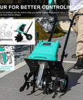 Electric Rototiller Garden Tiller With 12 Inch Tilling Width And 8 Inch Cutting Depth, 10.5 Amp Cultivator In Use