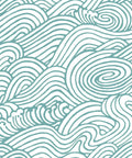 Saybrook Teal Peel And Stick Wallpaper With Aqua Wave Pattern For Renters And DIY Lovers Repositionable And Residue Free Wall Covering