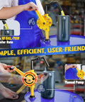 Built Tough Manual Drum Pump For 15 To 55 Gallon Barrels Featuring 10 GPM Flow Rate in action with fluid transfer.