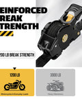 Heavy Duty Retractable Ratchet Straps 4 Pack With Soft Loops And Storage Bag Self Retracting Tie Down Straps For Motorcycle Truck Trailer Or Cargo Van 1200 Pound Break Strength 1 Inch By 10 Feet with 1200 lb break strength label