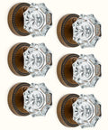 6 Pack Privacy Antique Brass Crystal Door Knobs With Lock For Bedroom Or Bathroom arranged in two vertical rows