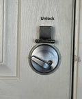 Anti Bump And Anti Pick Deadbolt Guard For In Swing And Out Swing Doors Quick No Drill Install In Minutes, nickel plated, installed