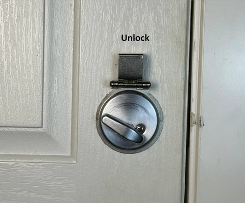 Anti Bump And Anti Pick Deadbolt Guard For In Swing And Out Swing Doors Quick No Drill Install In Minutes, nickel plated, installed