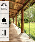 ZANURA 2-pack adjustable steel jack posts, 59-100 in, for leveling beams in home framing
