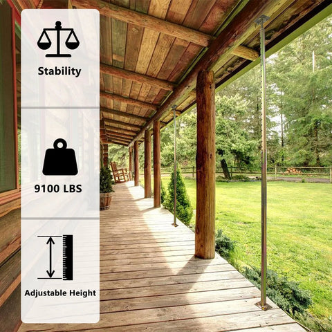 ZANURA 2-pack adjustable steel jack posts, 59-100 in, for leveling beams in home framing