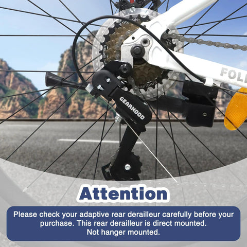 6/7 Speed Rear Derailleur Direct Mount For Mountain, Hybrid, Cruiser, Kids, Tricycle And Folding Bikes on bike wheel