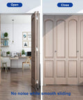 48 Inch Bifold Door Hardware Kit For Four 12 Inch Panels, Top Mounted Folding Barn Door Track System With 3 Wheel Hangers