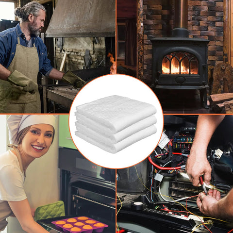 Amylove 3-pack ceramic fiber insulation blanket, white, 32 x 16 x 1/4 in, for furnaces and kilns