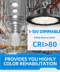 240W LED High Bay Light With 35000 Lumens Daylight Output IP65 Waterproof Warehouse Shop Light 1-10V Dimmable in warehouse