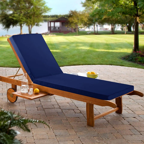 Outdoor furniture featuring Patio Must Have Chaise Lounge Cushion For Outdoor Furniture Weatherproof Waterproof Fade And Tear Resistant Deck Chair Cushions 72 Inch By 21 Inch By 3 Inch Navy For Poolside Patio Lawn Resort Hotels