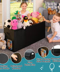 Gigantic Extra Large Toy Storage Organizer With Lid For Kids Rooms, Collapsible Toy Chest With Dividers, 37 By 16 By 14 Inches