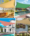 Waterproof Sun Shade Sail With Ninety Five Percent UV Block Canopy for outdoor patio, garden, backyard setups in various colors.