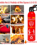620ml Large 8 In 1 Water Based Fire Extinguisher For Home Car Boat Kitchen With Wall Mount Portable Grab And Go Ready Emergency Supplies A B C And K Fire Safe And Easy To Use 2 Pack next to fire types it extinguishes