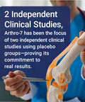 Doctor holding model of knee joint with text about clinical studies for Joint Support That Feels Legit With Turmeric MSM Collagen And Bromelain