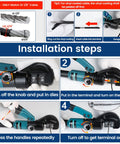 Installation steps of Upgraded Hydraulic Cable Railing Crimping Tool For One Eighth Inch Stainless Steel Cable Railing Kit