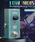 Noise Gate Pedal For Electric Guitars Mini Stompbox True Bypass 9V DC Power with guitar background