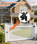 Self Closing Gate Hinge And Latch Kit For Vinyl And Wood Fence Gates Kid Safe Heavy Duty Gate Hardware With Self Locking Latch Adjustable Hinges And Included Screws 2 Latches And 4 Hinges Easy Installation on white vinyl gate