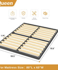 Heavy Duty 2 Inch Queen Box Spring With Rounded Corners And Ironclad Steel Base Featuring Premium Wood Slats for mattress support.