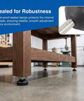 Adjustable Leveling Feet Anti Vibration Stabilizer M10 6 pack with rubber pads under wooden table enhancing stability
