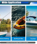 Wide application of Beefed-Up 9HP 4-Stroke Outboard Motor on inflatables and boats for fishing and recreation.