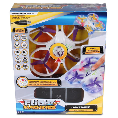 LightHawk 2.4GHz RC Quadcopter Drone With Altitude Hold Daring Stunts Obstacle Avoidance LED Light Show in package