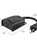 Outdoor Plug In Smart Switch With Z Wave Plus Gen5 Weatherproof Housing Grounded Down Facing Outlet Manual On Off Button