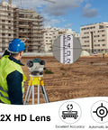 Surveyor using 32X Automatic Optical Level Kit With Self Leveling Magnetic Dampened Compensator And Transport Lock on construction site