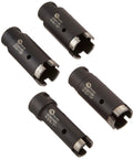 4 Piece Diamond Core Drill Bit Set For Dry And Wet Drilling Fits 5/8 Inch Threads For Grinders And Polishers Granite Concrete Hole Saw Bits Includes 1 Inch 1 1/4 Inch 1 3/8 Inch And 1 1/2 Inch Sizes, shown from different angles.