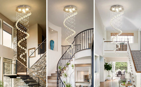 4 Light Crystal Pendant Chandelier With White Finish Showstopping Statement Piece 50 Inch Height And 16 Inch Diameter Indoor