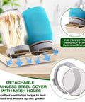 All In One Sprouting Jar Kit With 2 Wide Mouth Mason Jars Mesh Lids Blackout Sleeves Stand And Tray For Easy Home Sprouting