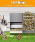Top Notch Bunny Hopper And Premium Hay Holder For Indoor Cages featuring 4.5L capacity, stainless steel, and 2-in-1 design.