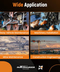 Collage of railway maintenance, machinery installation, mine maintenance, and construction engineering tasks