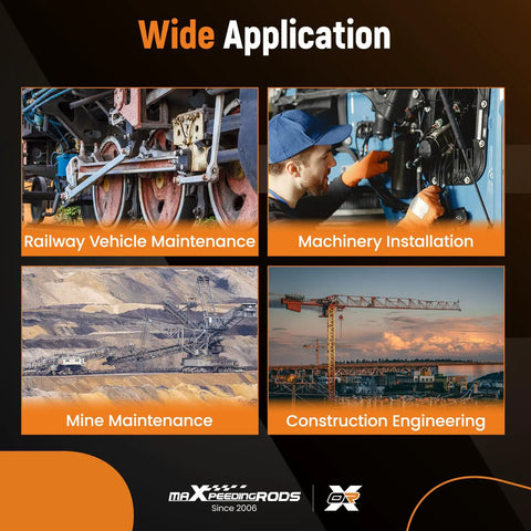 Collage of railway maintenance, machinery installation, mine maintenance, and construction engineering tasks
