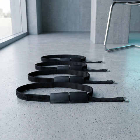 Heavy Duty Sectional Couch Connector Straps 4 Pack, Nylon Bands For Modular Sofas, Anti Slip Furniture Straps displayed on grey floor