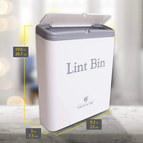 Lint Bin With Lid For Laundry Room, Small Magnetic Wall Mount Trash Can, Compact Mini Garbage Storage Organizer, Warm White