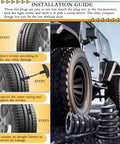 Installation guide for 80Pcs Tire Repair Nails Kit With 4 Sizes And Essential Tools For Quick DIY Self Service Patch And Plug Repairs On Cars, Motorcycles, And Trucks, Includes Screwdriver Bit And Mini Nail Puller, showing tire steps and nails.